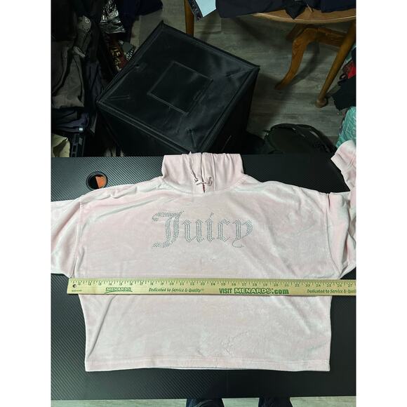 Juicy Couture Y2K  “JUICY” Jeweled Comfy Lounge Set Pink Velour Size Medium - Picture 8 of 16